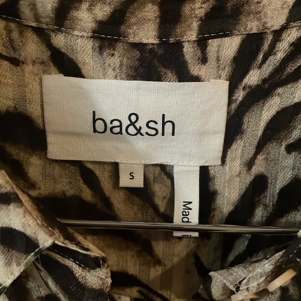 Ba&Sh Isaac Zebra Print Button Front Blouse Size S - image 4